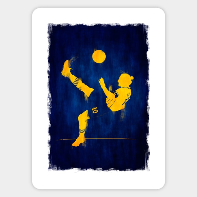 Zlatan Ibrahimovic - Sweden Football Artwork Sticker by barrymasterson